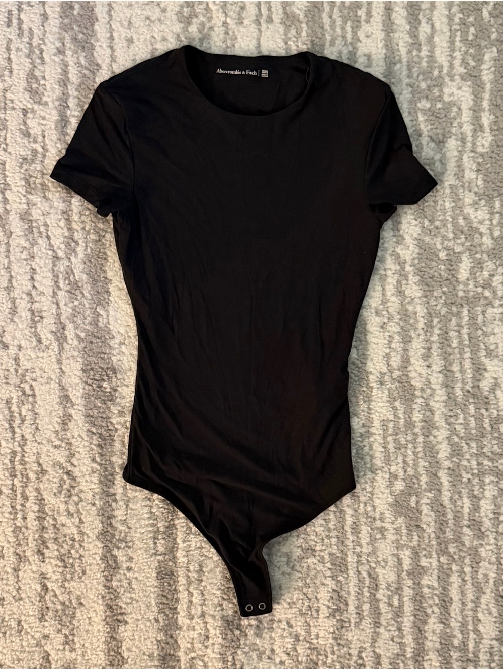 Abercrombie & Fitch Black Short-Sleeve Crewneck Bodysuit
